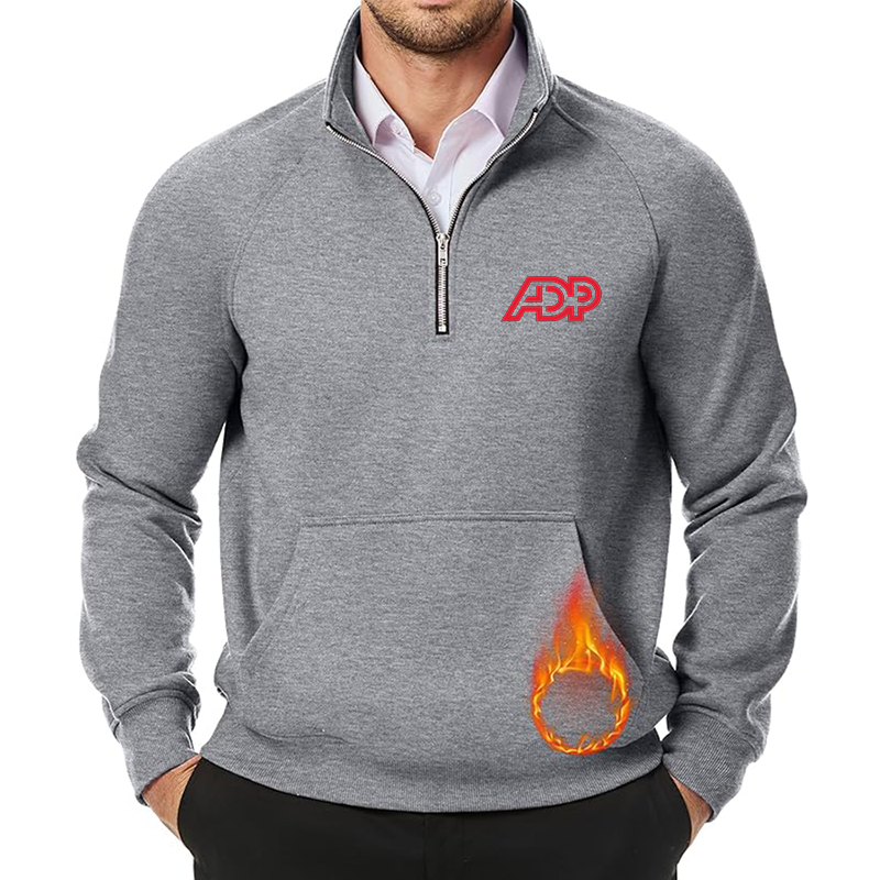 Men's  ADP JMIERR Quarter Zip Pullover Heavy Sweatshirts Warm Fleece Sweatshirt Polo Shirt with Pockets